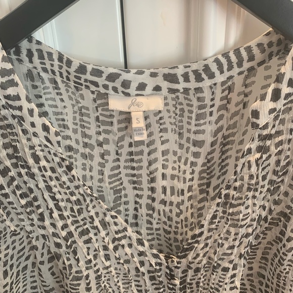 Joie  Black and white Silk Purine Blouse - Picture 2 of 3